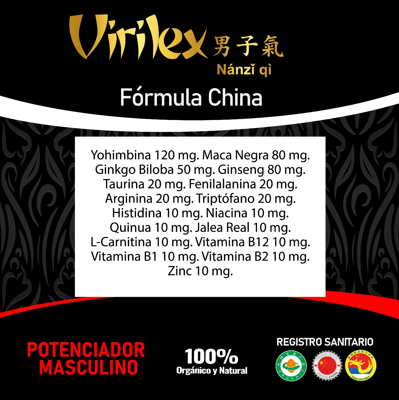 componetes potenciador virilex